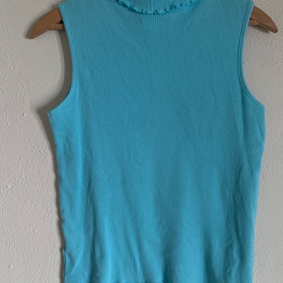 Vintage Christopher & Banks Blue Turtleneck Top - Picture 3 of 5